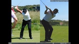 Jon Rahm golf swing  Long Iron faceon amp downtheline July 2017 [upl. by Leirua]