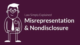 Misrepresentation and Nondisclosure  Contracts  Defenses amp Excuses [upl. by Pappas]