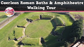 CAERLEON ROMAN BATHS amp AMPHITHEATRE WALES  Walking Tour  Pinned on Places [upl. by Delfeena]