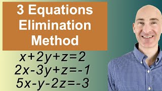 Solving Systems of 3 Equations Elimination [upl. by Audrit]