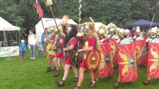 Roman Reenactment at the Amphitheatre in Caerleon Marching In [upl. by Pierrette]